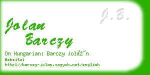 jolan barczy business card